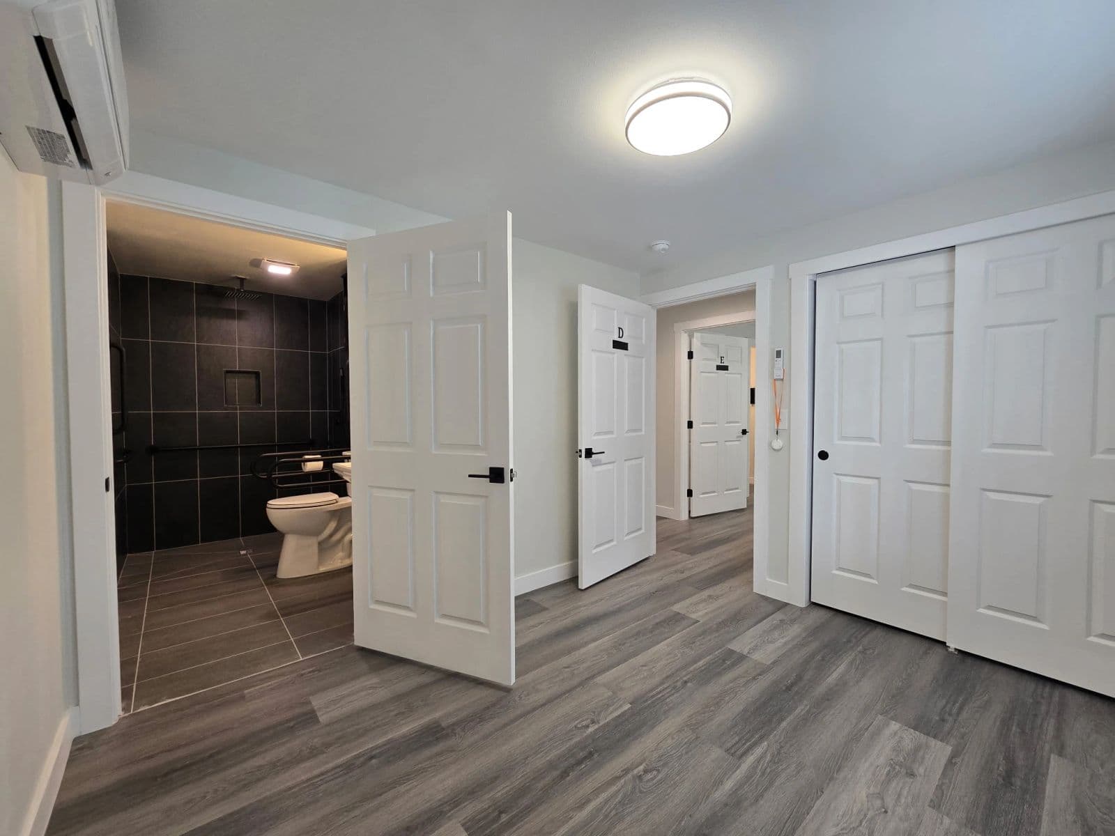 Accessible bathroom with safety features